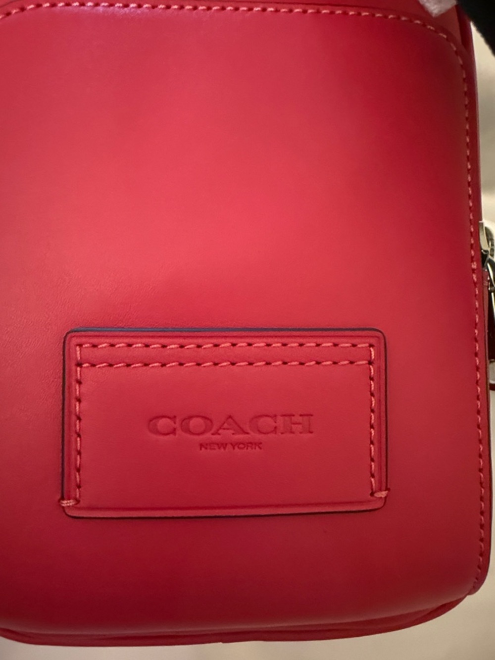 ♥️Coach NWT True Red Leather Racer Sling Pack with Silver Hardware - Picture 6 of 9